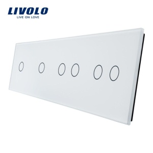 Panou întrerupător Livolo, simplu + simplu + dublu + dublu, alb