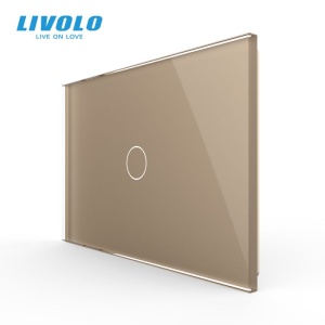 Panou Livolo simplu de sticla, standard italian, 3M, auriu
