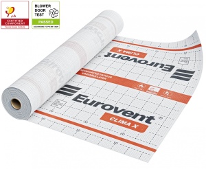 Membrană barieră de vapori variabilă Eurovent CLIMA X – 75mp (1,5x50m), 3 straturi, SD Variabil - Img 1