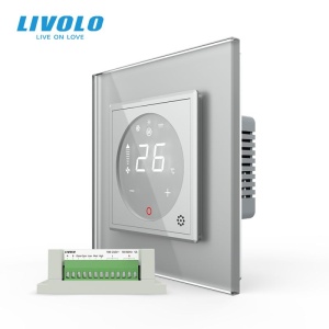 Modul controller Livolo, pentru aer conditionat, fara rama sticla, gri - Img 1