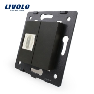 Modul Priză Livolo, simplă HDMI, negru