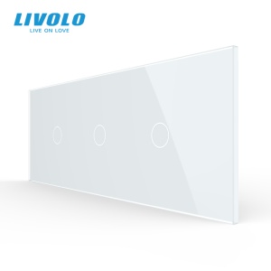 Panou Livolo intrerupator 3 x simplu pentru doza 6M, alb