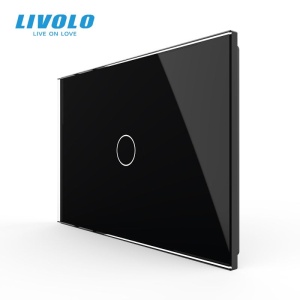 Panou Livolo simplu de sticla, standard italian, 3M, negru