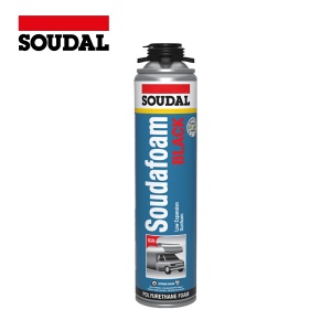 Soudafoam Black, 750 ml - Spuma poliuretanica cu celule inchise, pistol, montaj usi ferestre, negru