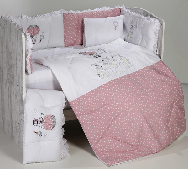 Бебешки спален комплект Бродерия Замък звезди