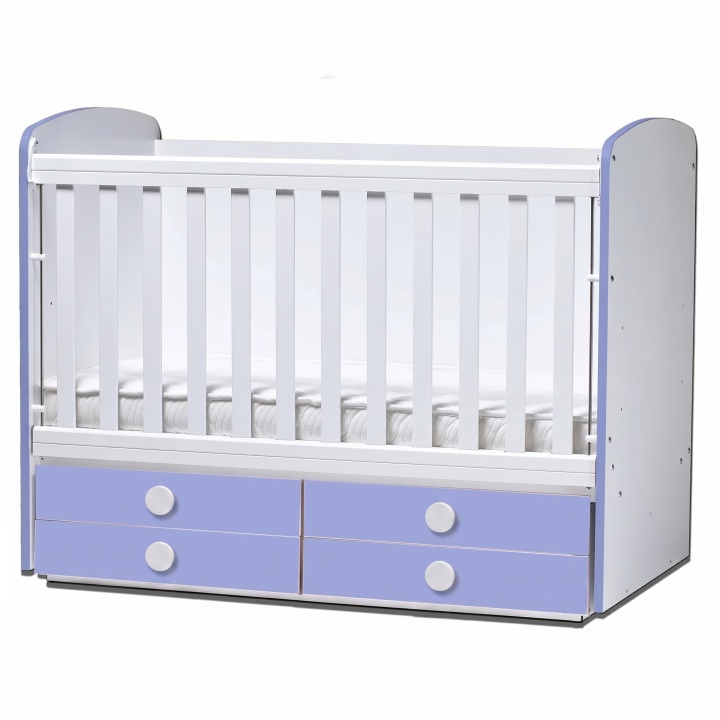 Бебешка кошара Деси 60/120 бял+син - Img 2