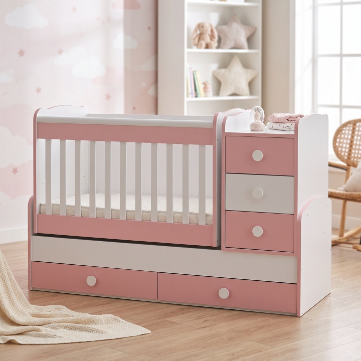 Бебешка кошара Лейди бял+розов - Img 1