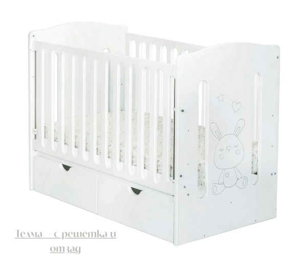 Бебешка кошара от МДФ Krista/Telma - боядисана решетка с фиксирани ламели - Img 2