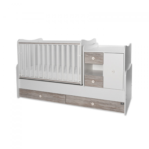 Бебешка кошара Lorelli MiniMAX 190/72 цвят БЯЛО/АРТ
