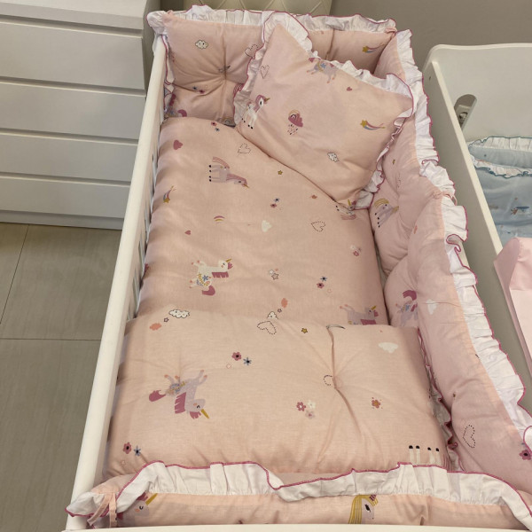 Бебешки спален комплект Розови Еднорози