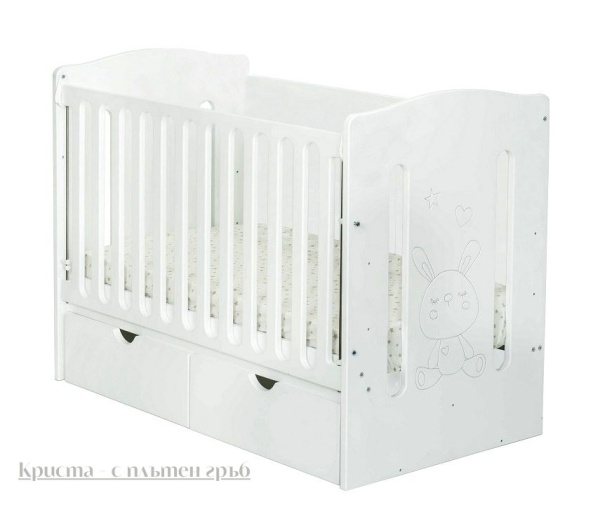 Бебешка кошара от МДФ Krista/Telma - боядисана решетка с фиксирани ламели - Img 3