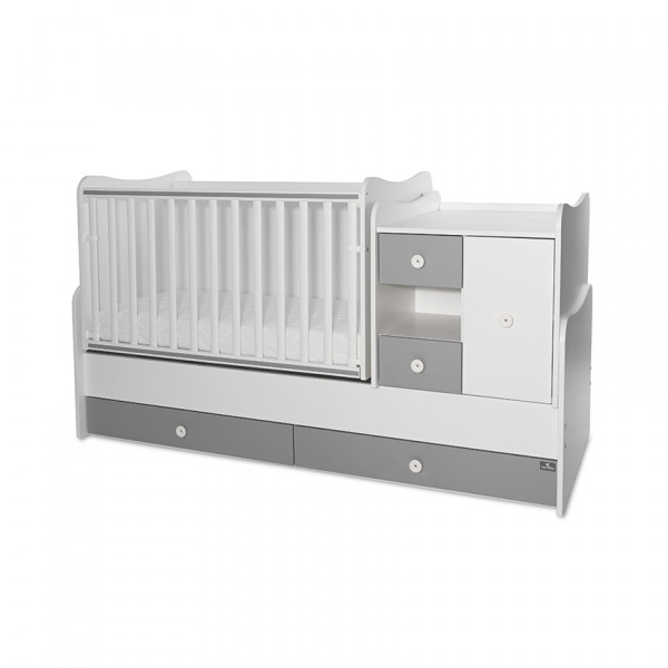 Бебешка кошара Lorelli MiniMAX 190/72 цвят БЯЛО/STONE GREY