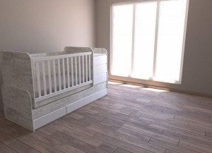 БЕБЕШКА КОШАРА ИЗИ АНТИК+БЯЛ С ГОЛЯМ ПОВИВАЛНИК