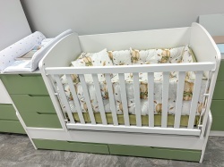 Бебешка кошара Съни Бял+Зелен - Img 3