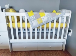 Бебешка кошара Тони 60/120 с подвижна решетка бяло - Img 2