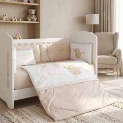 Бебешки спален комплект Бродерия Слон балон точки капучино Ластик Цип Comfort Line - Img 5