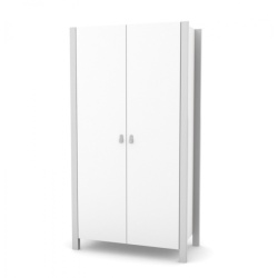 Двукрилен гардероб Монако Бял-Сиво