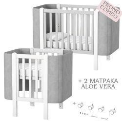 Комплект Кошара Монако 5в1 Велур Сиво + Бяло - Img 1