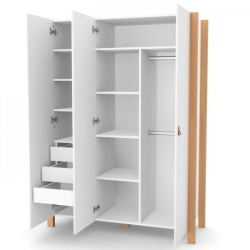 Трикрилен гардероб Монако БЯЛ-БУК 1310 - Img 2