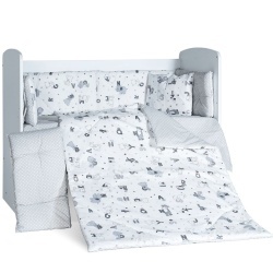 Бебешки спален комплект ЗОО БУКВИ СИВ Ластик Цип Comfort Line - Img 2