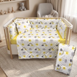 Бебешки спален комплект Слънчева Дъга Ластик Цип Comfort Line