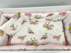 Бебешки спален комплект Сърничка с розово - Img 2