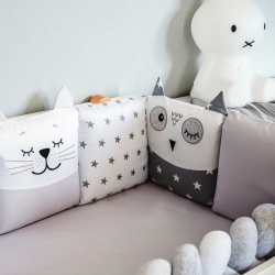 Бебешки спален комплект VERES Smiling animals white-grey - Img 6