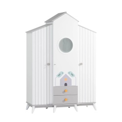 Трикрилен детски гардероб BIRD HOUSE - Img 1