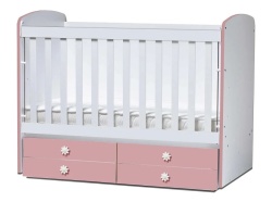 Бебешка кошара Деси 60/120 бял+розов