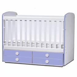 Бебешка кошара Деси 60/120 бял+син - Img 2