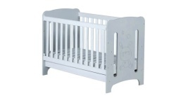 Бебешка кошара от МДФ Abra 60/120 Сиви табли с бяло - Img 1