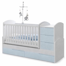 Бебешка кошара Съни бял+син