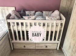 Бебешка кошара Тони 60/120 с подвижна решетка антик