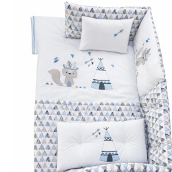 Бебешки спален комплект Бродерия Индианец син Ластик Цип Comfort Line