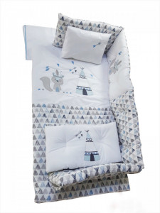 Бебешки спален комплект Бродерия Индианец син