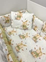 Бебешки спален комплект Моето Зайче със зелено - Img 3