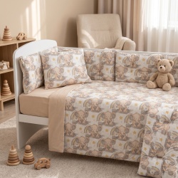 Бебешки спален комплект Моето Слонче Ластик Цип Comfort Line - Img 3