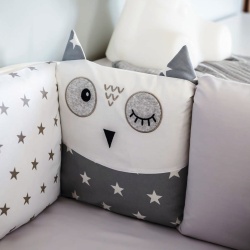 Бебешки спален комплект VERES Smiling animals white-grey - Img 7