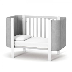 Бебешко креватче Монако ВЕЛУР БЯЛ - СИВ - Img 3