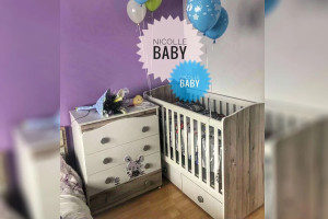 ОБЗАВЕЖДАНЕ С БЕБЕШКА КОШАРА ТОНИ 2 РЕШЕТКИ СЕВЕРЕН ДЪБ+БЯЛ И СКРИН ЗАЙЧЕ