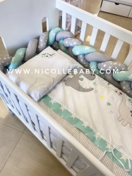 Плетен обиколник 240см Мента/Сиво - Img 2