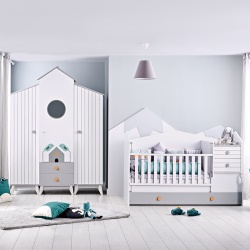 Бебешка кошара и детско легло 2в1 BIRD HOUSE 70 x 170 - Img 4