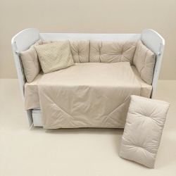 Бебешки спален комплект Двулицев Капучино Дюс/Точки - Img 1