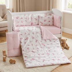 Бебешки спален комплект ЗОО БУКВИ РОЗОВ Ластик Цип Comfort Line
