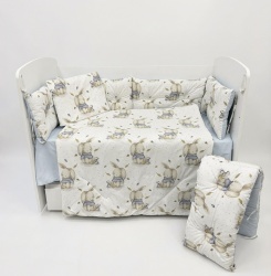 Бебешки спален комплект Моето Зайче Синьо - Img 1