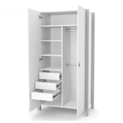 Двукрилен гардероб Монако Бял-Сиво - Img 2