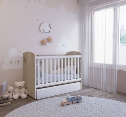 Кошара Бамби 60/120 скандинавски дъб+бял - Img 3