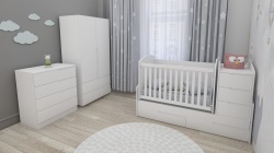 Обзавеждане с кошара Съни, скрин Съни, Гардероб Съни в цвят Бял