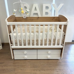 Бебешка кошара Деси 60/120 дъб вотан+бял