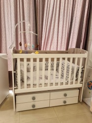 Бебешка кошара Деси 60/120 северен дъб + бял